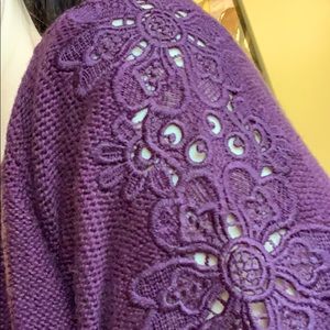 New York &Co floral cutout sweater